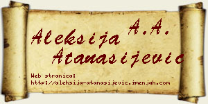 Aleksija Atanasijević vizit kartica